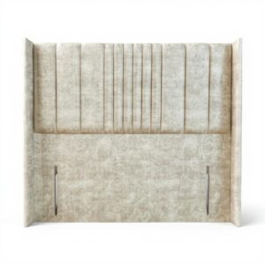 Elegant Upholstered Rome Wing Headboard with Vertical Panels