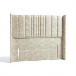 Elegant Upholstered Rome Wing Headboard with Vertical Panels - Image 2
