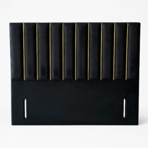 Modern Upholstered Gridline Headboard with Bold Vertical Panel