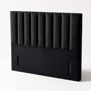 Modern Upholstered Gridline Headboard with Bold Vertical Panel - Image 2