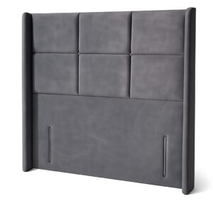 Premium Fabric Raven Upholstered Headboard with Distinct Grid Panel - Image 2