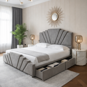 Ancona Divan Bed with Seashell Inspired Panel Design - Image 3