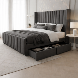 Rome Wing Divan Bed with Grand Wingback Headboard - Image 2