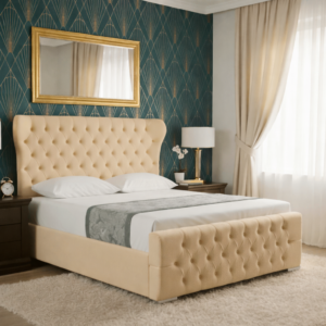 Robin Wing Divan Bed with Chesterfield Headboard