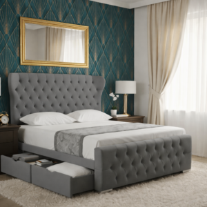 Robin Wing Divan Bed with Chesterfield Headboard - Image 2