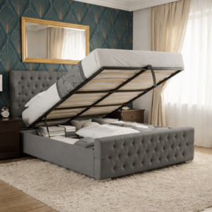 Robin Wing Ottoman Storage Bed with Chesterfield Design - Image 2