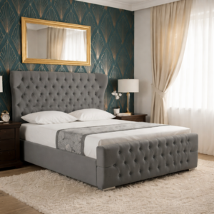 Robin Wing Ottoman Storage Bed with Chesterfield Design