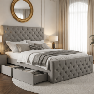 Chesterfield Divan Bed with Deep Button-Tufted Headboard