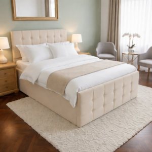 Raven Ottoman Storage Bed with Modern Cube Design