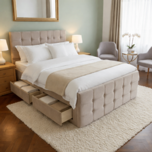 Raven Ottoman Storage Bed with Modern Cube Design - Image 4