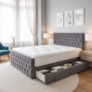 Aspire Divan Bed with Deep Button-Tufted Headboard - Image 2