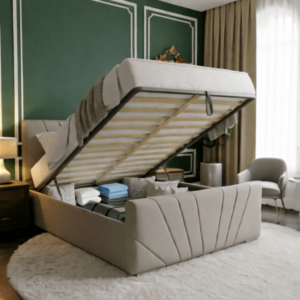 Galaxy Ottoman Storage Bed with Geometric Panel Design - Image 2