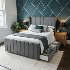 Clarence Wing Divan Bed with Floor-Standing Winged Headboard